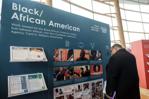 Victor Santos attends an event unveiling advertising and outreach campaign for the 2020 Census, at the Arena Stage, Tuesday, Jan. 14, 2020 in Washington. More than 100 racial justice groups, led by a co-founder of the Black Lives Matter movement, are making a last push on a large-scale survey that will be the basis for a public policy agenda focused on the needs of Black people who aren’t as often engaged through conventional public polling and opinion research. (AP Photo/Michael A. McCoy, Fil