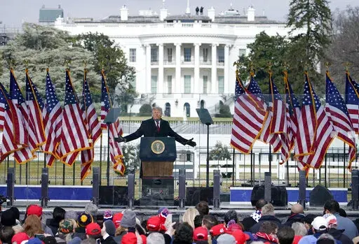 With the White House in the background, President Donald Trump speaks at a rally in Washington, Jan. 6, 2021. The January 6 committee investigation of the aftermath of the 2020 presidential election and the events leading up to the capitol insurrection raise questions about former President Donald Trump's role and whether he committed crimes. As illuminating have been the various schemes and talking points that have come up from witnesses that highlight what a president has the authority to do. 