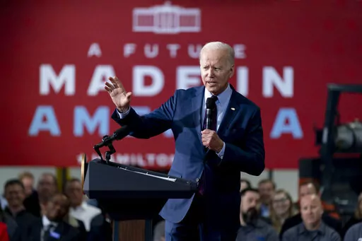 President Joe Biden speaks at United Performance Metals in Hamilton, Ohio, May 6, 2022. As the challenges confronting Biden intensify, his predictions of a rosy political future for the Democratic Party are growing bolder. The assessments, delivered in speeches, fundraisers and conversations with friends and allies, seem at odds with a country that he acknowledged this week was “really, really down,” burdened by a pandemic, surging gas prices and spiking inflation. (AP Photo/Andrew Harnik, F