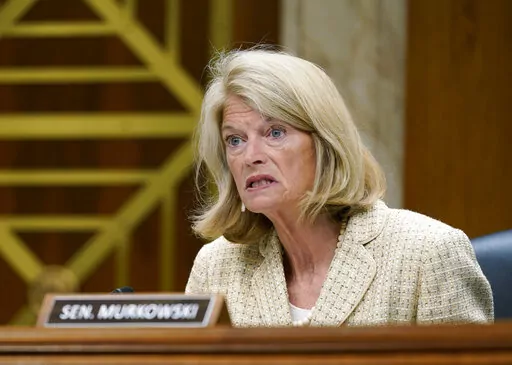 Sen. Lisa Murkowski, R-Alaska, questions Interior Secretary Haaland during a Senate Appropriations subcommittee hearing on the budget on July 13, 2022, on Capitol Hill in Washington. Murkowski won reelection on Wednesday, Nov. 23 defeating Donald Trump-endorsed GOP rival Kelly Tshibaka. (AP Photo/Mariam Zuhaib, File)