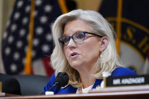 Vice Chair Liz Cheney, R-Wyo., speaks as the House select committee investigating the Jan. 6 attack on the U.S. Capitol, holds a hearing on Capitol Hill in Washington, Oct. 13, 2022. (AP Photo/J. Scott Applewhite, File)