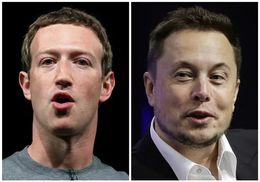 This combo of file images shows Facebook CEO Mark Zuckerberg, left, and Tesla and SpaceX CEO Elon Musk. Elon Musk says his potential in-person fight with Mark Zuckerberg would be streamed on his social media site X, formerly known as Twitter. “Zuck v Musk fight will be live-streamed on X,” Musk wrote in a post Sunday Aug. 6, 2023, on the platform. “All proceeds will go to charity for veterans.” (AP Photo/Manu Fernandez, Stephan Savoia, File)