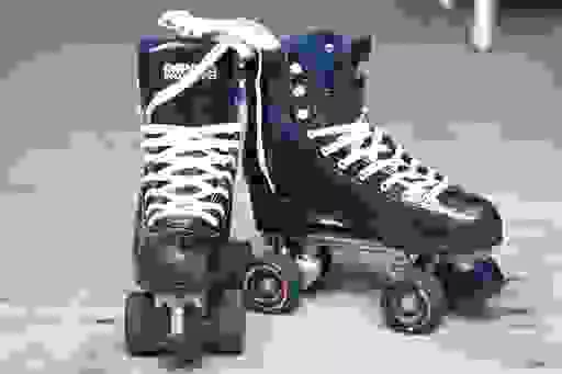 A pair of Impala roller skates belonging to Tammy Donroe Inman, 48, of Waltham, Mass., are shown on August 2022. Donroe Inman decided to try roller skating as a hobby during the pandemic. (Tammy Donroe Inman via AP)