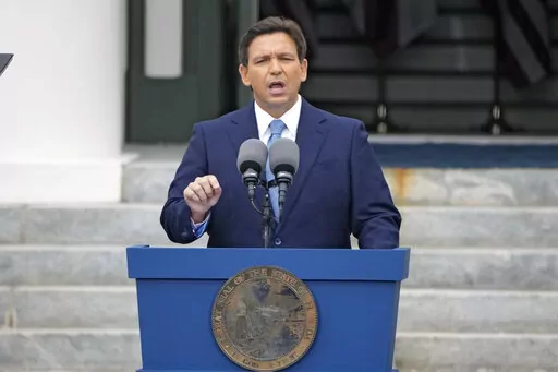 Florida Gov. Ron DeSantis speaks after being sworn in to begin his second term during an inauguration ceremony outside the Old Capitol Jan. 3, 2023, in Tallahassee, Fla. DeSantis may be months away from publicly declaring his presidential intentions, but his potential rivals aren’t holding back. A half dozen high-profile Republican White House prospects have begun courting top political operatives in states like New Hampshire and Iowa. (AP Photo/Lynne Sladky, File)