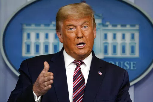  President Donald Trump speaks at the White House in Washington, on Nov. 5, 2020. Questions about Trump’s business practices are piling up. Whether the former president is forced to answer any of them could be decided in a matter of days. New York’s attorney general will go to court Thursday, Feb. 17, 2022, seeking to enforce a subpoena for Trump’s testimony in a civil investigation she says uncovered evidence his company used “fraudulent or misleading” valuations of his properties to 