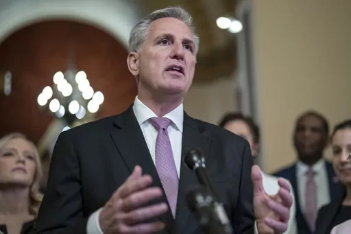 House Speaker Kevin McCarthy, R-Calif., talks to reporters at the Capitol in Washington, March 24, 2023. This year’s debt ceiling debate has a different feel to it for some lawmakers. The most recent debates over increasing the nation’s borrowing authority generally have been contentious but resolved before markets started to panic. But this year, a new Republican majority in the House is itching for a spending showdown. (AP Photo/J. Scott Applewhite, File)