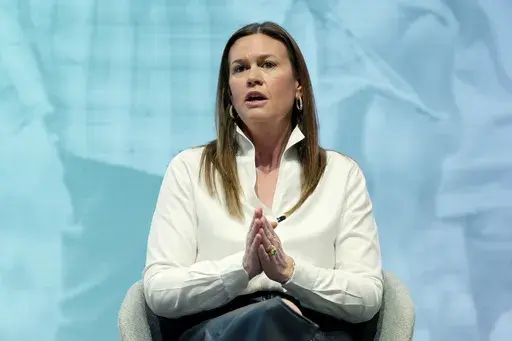 Arkansas Gov. Sarah Huckabee Sanders attends the Annual Meeting of World Economic Forum in Davos, Switzerland, Wednesday, Jan. 22, 2025. (AP Photo/Markus Schreiber, File)
