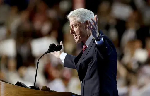 Former President Bill Clinton addresses the Democratic National Convention in Charlotte, N.C., on Sept. 5, 2012. (AP Photo/David Goldman, file)