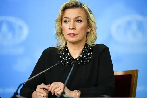 Russian Foreign Ministry spokeswoman Maria Zakharova attends Russian Foreign Minister Sergey Lavrov's annual news conference in Moscow, Jan. 18, 2023. Russia on Tuesday, Feb. 14, 2023 angrily rejected the Moldovan president's claims about an alleged plot by Moscow to overthrow her government and accused Moldovan authorities of trying to distract public attention away from the country's own domestic problems. Zakharova insisted that Russia poses no threat to Moldova and hopes to develop mutually 