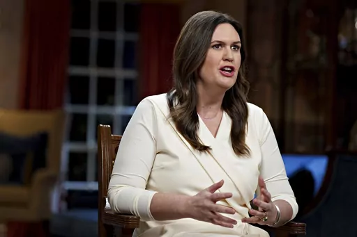 Arkansas Gov. Sarah Huckabee Sanders speaks on Feb. 7, 2023, in Little Rock, Ark. Arkansas will no longer allow residents to use “X” instead of male or female on state-issued driver's licenses or identification cards, officials announced under new rules Tuesday, March 12, 2024, that will also make it more difficult for transgender people to change the sex listed on their licenses and IDs. Sanders, who in 2023 signed an executive order banning gender-neutral terms from state documents, praise