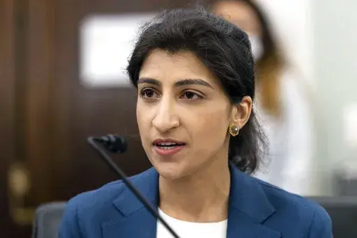 Lina Khan, nominee for Commissioner of the Federal Trade Commission, speaks during a Senate Committee on Commerce, Science, and Transportation confirmation hearing on Capitol Hill in Washington, April 21, 2021. The Supreme Court’s latest climate change ruling could dampen efforts by federal agencies to rein in the tech industry, which went largely unregulated for decades as the government tried to catch up to changes wrought by the internet. Under Chair Khan, the FTC also has widened the door 