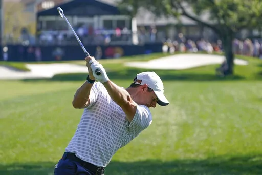 Rory McIlroy, of Northern Ireland, hits from the ninth fairway during the second round of the Arnold Palmer Invitational golf tournament Friday, March 4, 2022, in Orlando, Fla. (AP Photo/John Raoux)