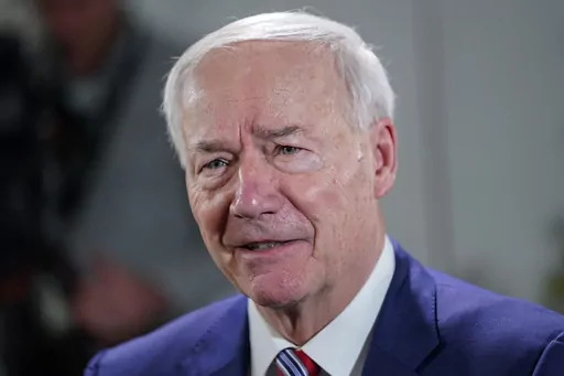 Arkansas Gov. Asa Hutchinson speaks during an interview with the Associated Press, Dec. 13, 2022 in Washington. Gov. Hutchinson says he’s running for president in 2024, offering himself as an alternative for Republicans ready to turn the party away from Donald Trump. The 72-year-old former governor joins a field that includes Trump, former United Nations Ambassador Nikki Haley and entrepreneur Vivek Ramaswamy.(AP Photo/Pablo Martinez Monsivais, File)