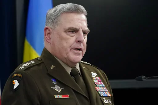 Joint Chiefs Chairman Gen. Mark Milley speaks during a briefing at the Pentagon in Washington on Nov. 16, 2022. The U.S. military's new, expanded combat training of Ukrainian forces began in Germany on Sunday, Jan. 15, 2023, with a goal of getting a battalion of about 500 troops back on the battlefield to fight the Russians in the next five to eight weeks, Milley said. (AP Photo/Susan Walsh, File)