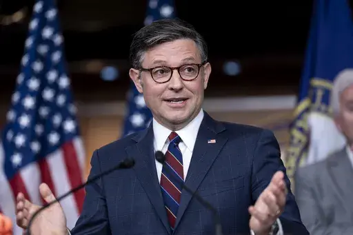 Speaker of the House Mike Johnson, R-La., speaks at the Capitol in Washington, July 23, 2024. (AP Photo/J. Scott Applewhite, File)