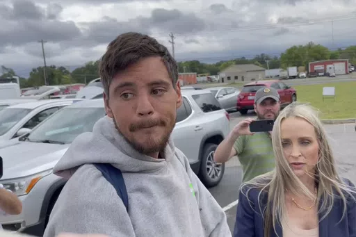 Randal Worcester departs from the Crawford County, Ark., Justice Center in Van Buren, Ark., Aug. 22, 2022. A second former Arkansas law enforcement officer has pleaded guilty to violating the civil rights of the man he repeatedly punched during a violent arrest in 2022 that was caught on video and shared widely. (AP Photo/Andrew DeMillo, File)