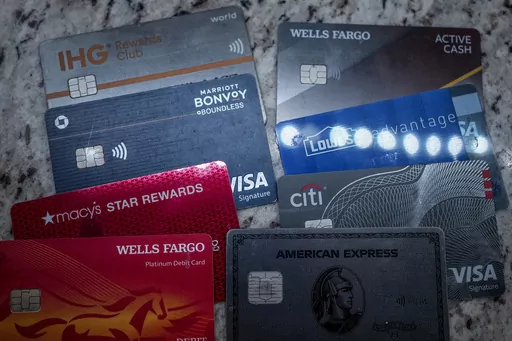 Credit cards are shown, Thursday, Jan. 18, 2024, in Atlanta. If your family of origin didn’t teach you about credit cards, maybe it’s because they didn’t use them. You may have even been taught that credit cards are dangerous. Now that you’re managing your own finances, you’re ready for your own credit cards — only you don’t really know how to handle them. (AP Photo/Mike Stewart, Fille)