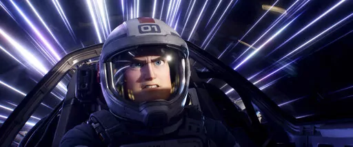 This image released by Disney/Pixar shows character Buzz Lightyear, voiced by Chris Evans, in a scene from the animated film "Lightyear," releasing June 17. (Disney/Pixar via AP)