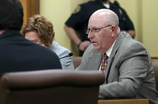 Sen. John Payton, R-Wilburn, addresses the House Committee on Judiciary about SB270 at the Arkansas State Capitol, in Little Rock, Ark., Tuesday, March 28, 2023. (Colin Murphey/Arkansas Democrat-Gazette via AP)
