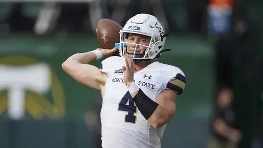 Montana State quarterback Tommy Mellott throws the ball during the first half of an NCAA college football game in Portland, Ore., Saturday, Sept. 17, 2022. (AP Photo/Craig Mitchelldyer, File)