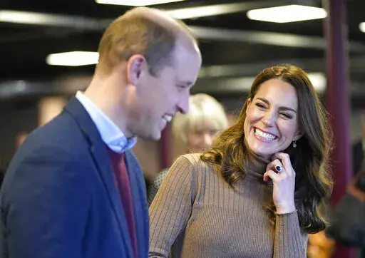 Britain's Prince William and Kate, Duchess of Cambridge visit the Church on the Street in Burnley, England, Jan. 20, 2022. Prince William and the Princess of Wales will make their first trip to the U.S. in eight years this week, hoping to focus attention on his Earthshot Prize for environmental innovators. (Danny Lawson/Pool photo via AP, File)