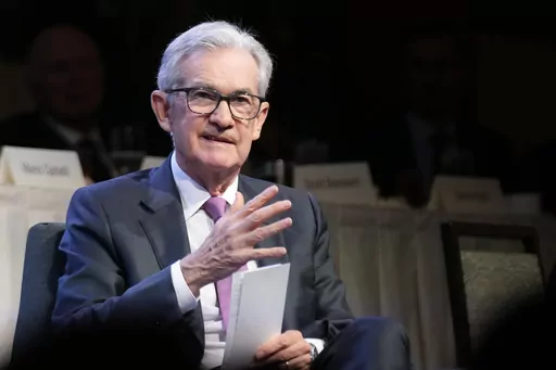 Federal Reserve Chairman Jerome Powell speaks at a meeting of the Economic Club of New York, Thursday, Oct. 19, 2023, in New York. (AP Photo/Seth Wenig)