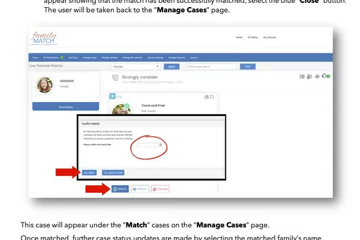 This image shows part of the user guide for Adoption-Share's Family-Match software in Florida, Georgia and Virginia dated April 2023. An Associated Press investigation found that Adoption-Share's tool – among the few adoption algorithms on the market in 2023 – has produced limited results in the states where it has been used, according to the organization’s self-reported data that AP obtained through public records requests from state and local agencies. (AP Photo)