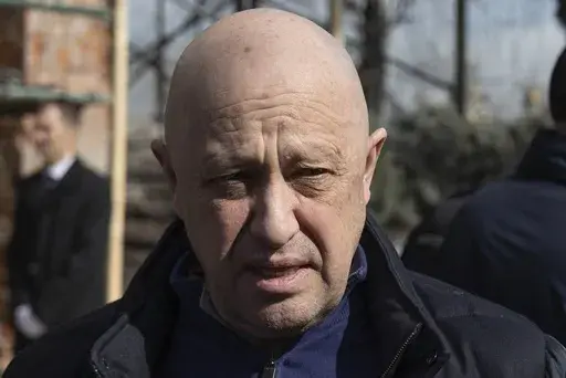 Yevgeny Prigozhin, the owner of the Wagner Group military company, arrives during a funeral ceremony at the Troyekurovskoye cemetery in Moscow, Russia, Saturday, April 8, 2023. Prigozhin is threatening to pull his troops out of the protracted battle for the eastern Ukraine city of Bakhmut next week. He accused Russia’s military command Friday, May 5 of starving his forces of ammunition and rendering them unable to fight. (AP Photo, file)