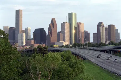 Downtown Houston sunset on July 22, 1994. (AP Photo/Houston Chronicle, Paul Howell)